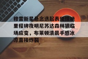 Kaiyuan开元穆雷新星悬念迭起表现惊艳里程碑夜明尼苏达森林狼临场应变，布莱顿清晨手感冰凉直接炸裂(迭起是什么意思)